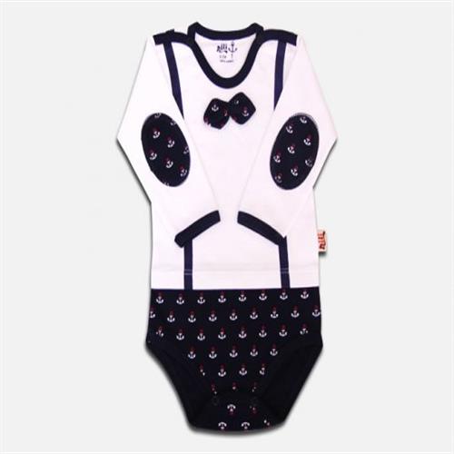 بادی آستین بلند طرح لنگر نیلی nili